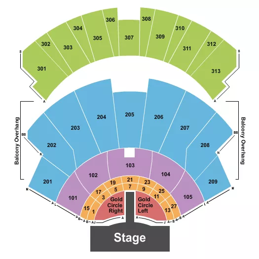 GOLD CIRCLE LR Seating Map Seating Chart
