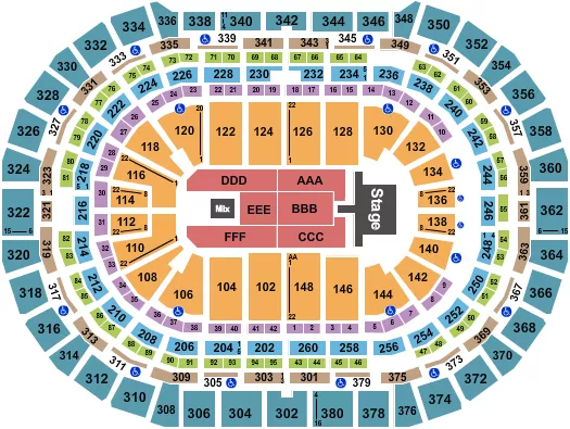 BRYAN ADAMS Seating Map Seating Chart