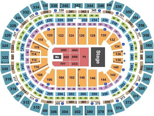 ENDSTAGE WITH PIT Seating Map Seating Chart