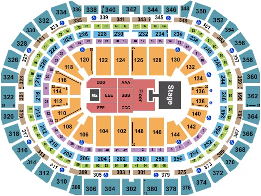 JASON ALDEAN Seating Map Seating Chart