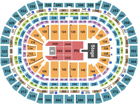 ENDSTAGE PIT W CATWALK 2 Seating Map Seating Chart
