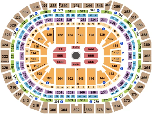 UFC FIGHT NIGHT Seating Map Seating Chart