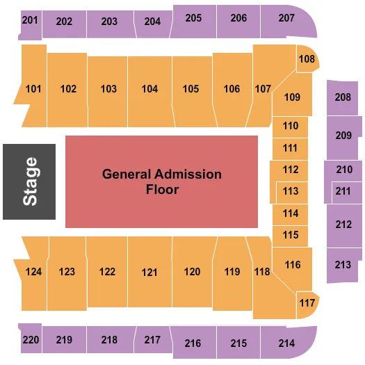 ENDSTAGE GA FLOOR Seating Map Seating Chart