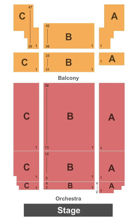END STAGE Seating Map Seating Chart