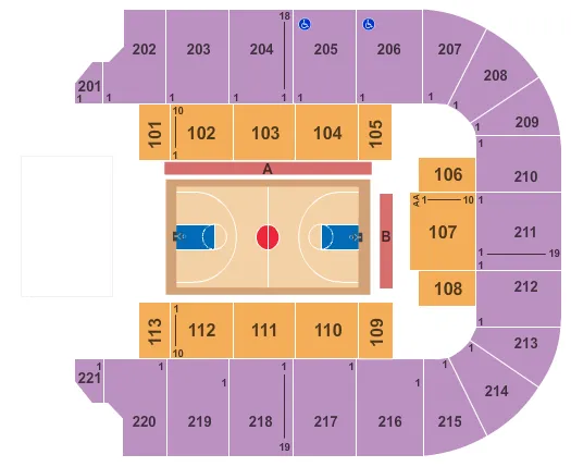 BASKETBALL GLOBETROTTERS Seating Map Seating Chart