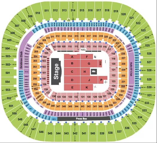 BRUNO MARS Seating Map Seating Chart