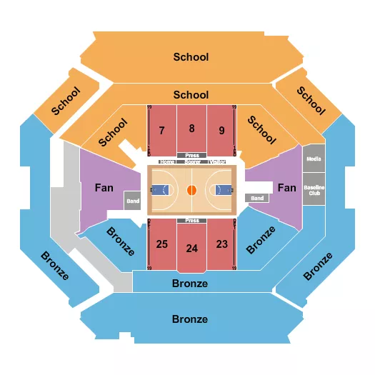 BASKETBALL A10 Seating Map Seating Chart