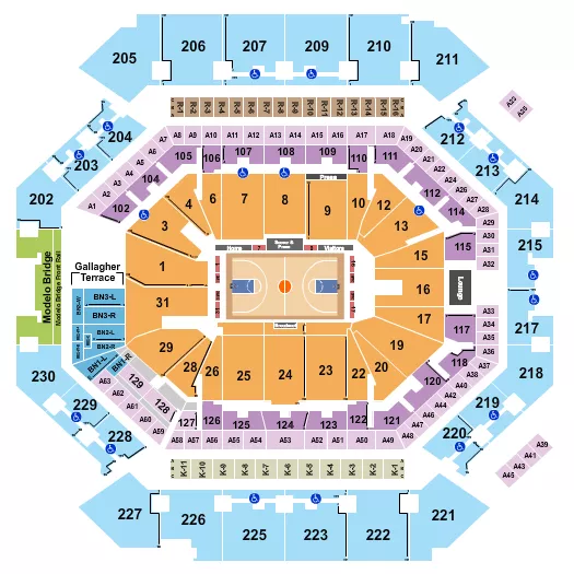 WOMENS CHAMPIONS CLASSIC BASKETBALL Seating Map Seating Chart