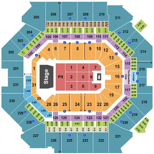 ERIC CHURCH Seating Map Seating Chart