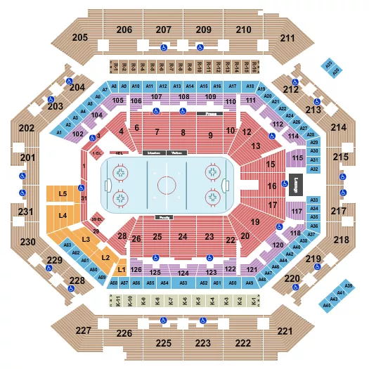 HOCKEY ROW Seating Map Seating Chart