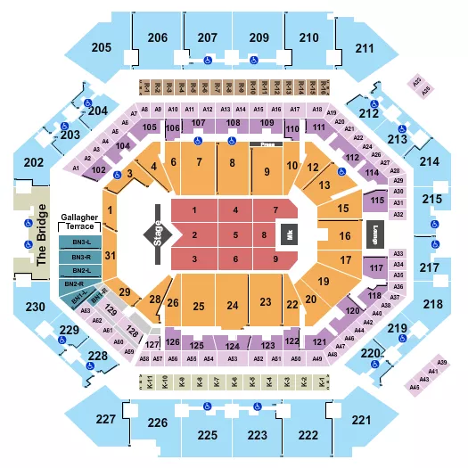 J COLE Seating Map Seating Chart