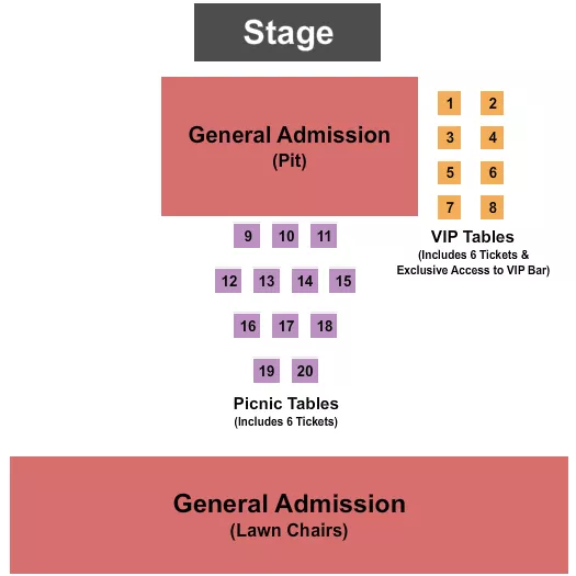 GA TABLES Seating Map Seating Chart