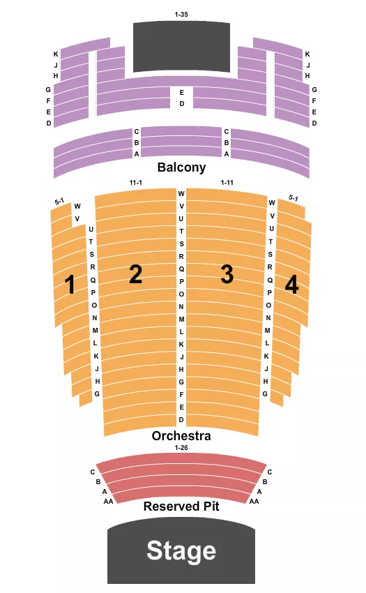 BARRYMORE THEATRE MADISON ENDSTAGE RESV PIT Seating Map Seating Chart