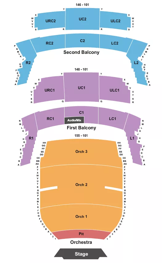END STAGE Seating Map Seating Chart