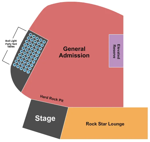 ENDSTAGE NO PIT Seating Map Seating Chart