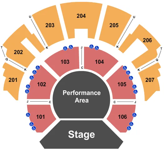 PERFORMANCE AREA Seating Map Seating Chart