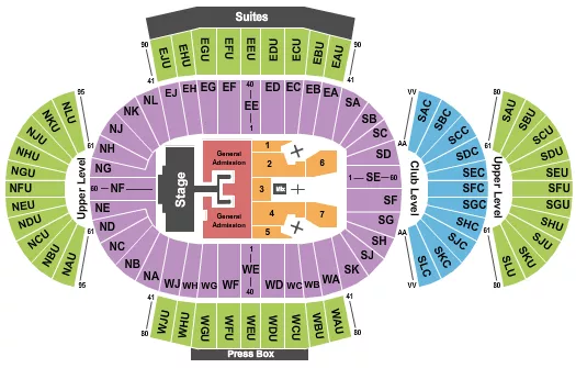 LUKE COMBS Seating Map Seating Chart