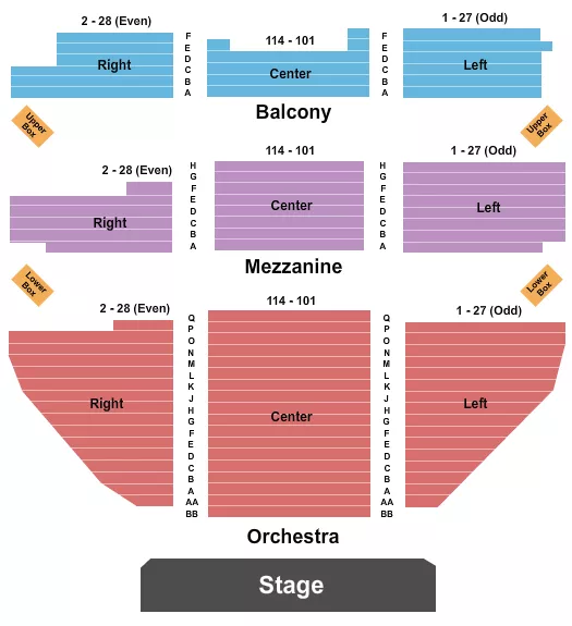 BELASCO THEATRE NY ENDSTAGE 1 Seating Map Seating Chart