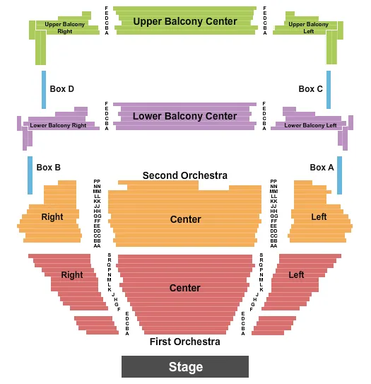 SE BELCHER JR PERFORMANCE CENTER END STAGE Seating Map Seating Chart