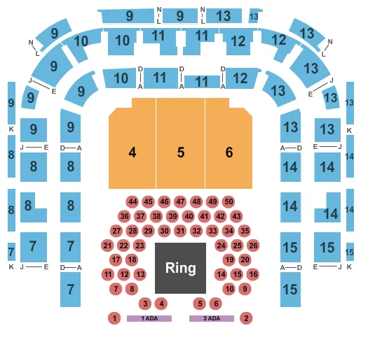 BOXING Seating Map Seating Chart