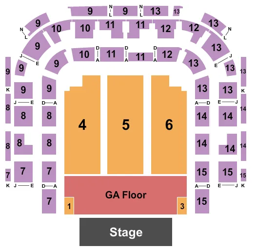 ENDSTAGE GA FLOOR 2 Seating Map Seating Chart