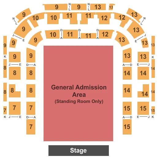 ENDSTAGE GA FLOOR Seating Map Seating Chart