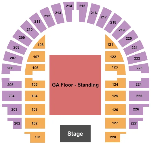 ENDSTAGE GA FLOOR Seating Map Seating Chart