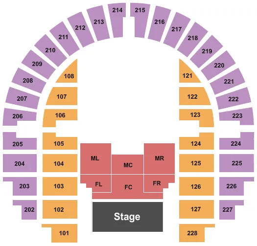 FOR KING AND COUNTRY Seating Map Seating Chart