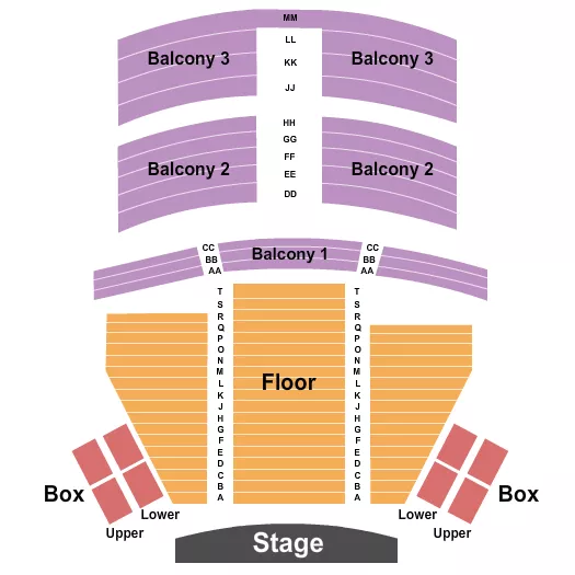 END STAGE Seating Map Seating Chart