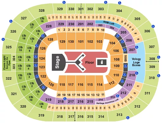 SHINEDOWN Seating Map Seating Chart