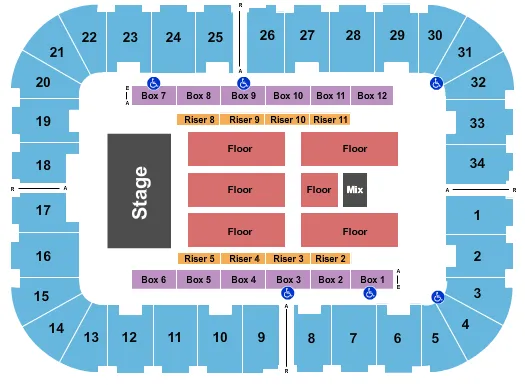 END STAGE Seating Map Seating Chart