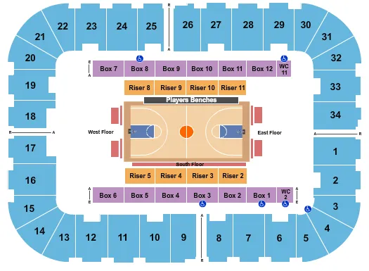 HARLEM GLOBETROTTERS Seating Map Seating Chart