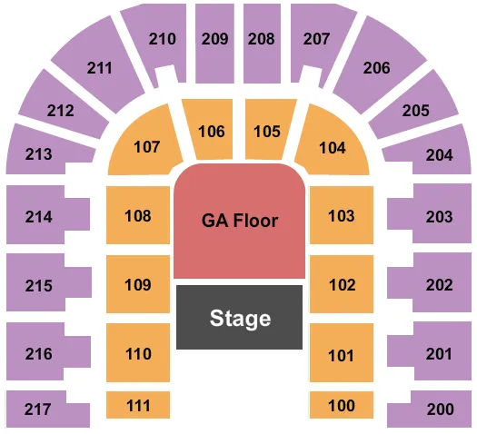 HALF HOUSE GA Seating Map Seating Chart
