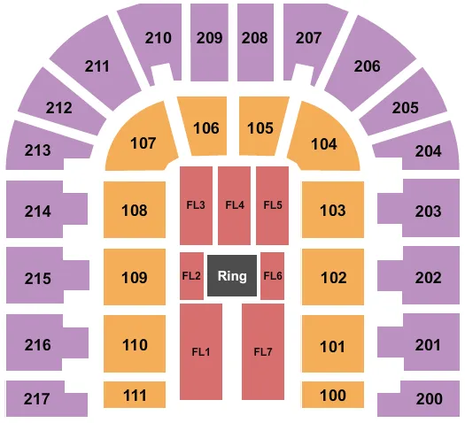WWE Seating Map Seating Chart