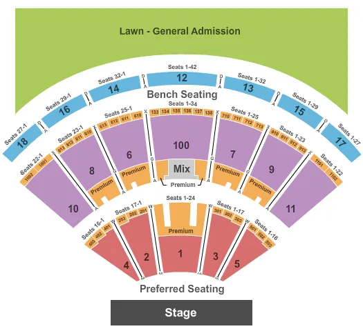 END STAGE Seating Map Seating Chart