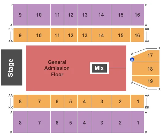 ENDSTAGE GA FLOOR 2 Seating Map Seating Chart