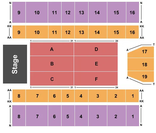 END STAGE Seating Map Seating Chart