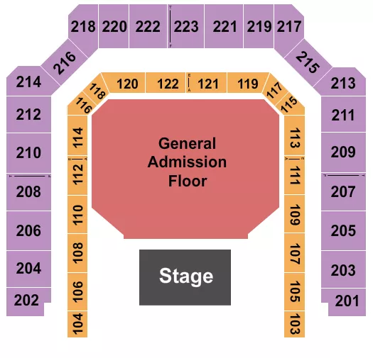ENDSTAGE 100S 200S GA FLR Seating Map Seating Chart