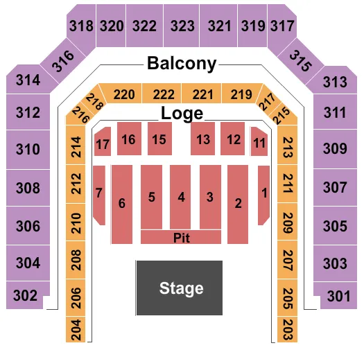 ENDSTAGE PIT Seating Map Seating Chart