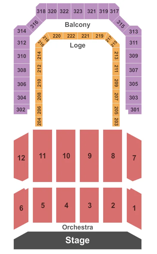 END STAGE Seating Map Seating Chart