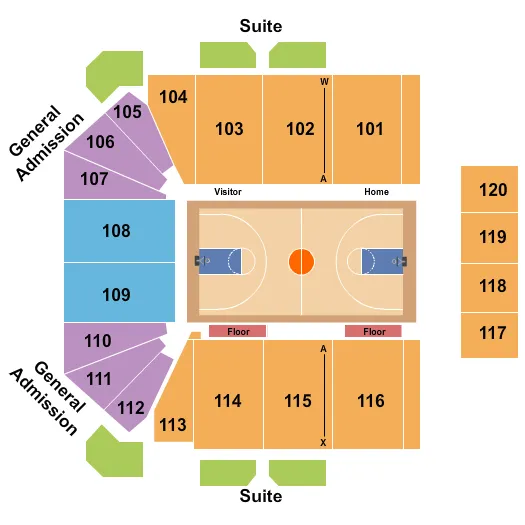 BASKETBALL Seating Map Seating Chart