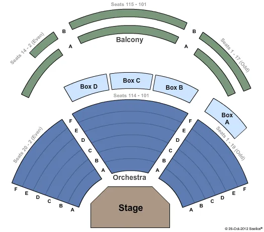 END STAGE Seating Map Seating Chart