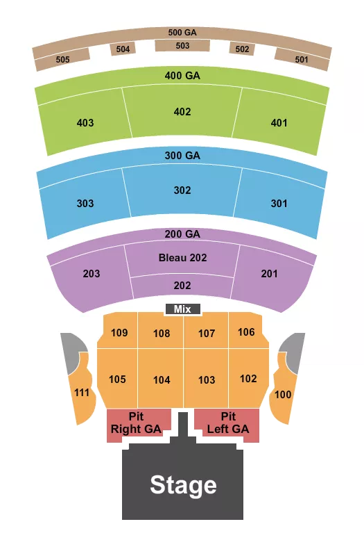 ENDSTAGE GA PITS W CATWALK 2 Seating Map Seating Chart