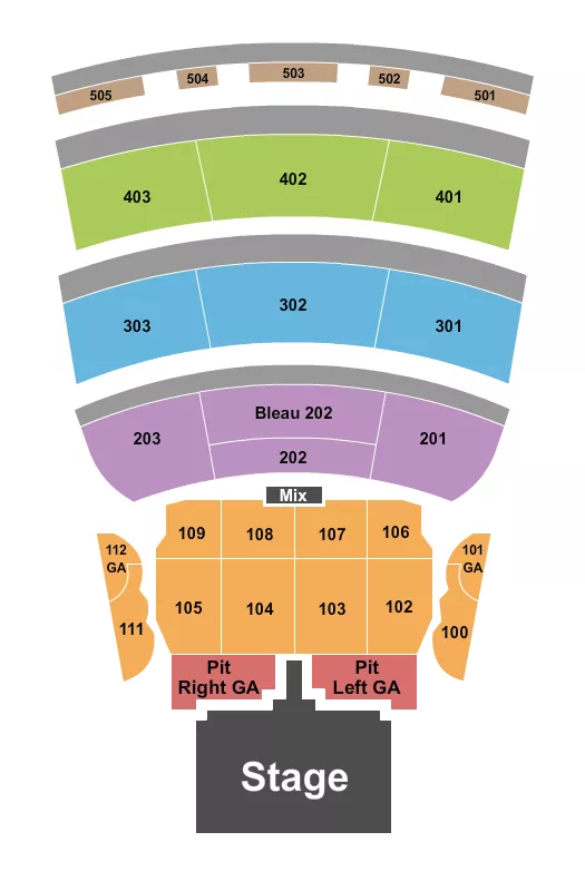 ENDSTAGE GA PITS W CATWALK 3 Seating Map Seating Chart