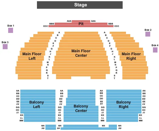 END STAGE Seating Map Seating Chart