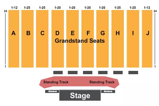 ENDSTAGE GA TRACK Seating Map Seating Chart