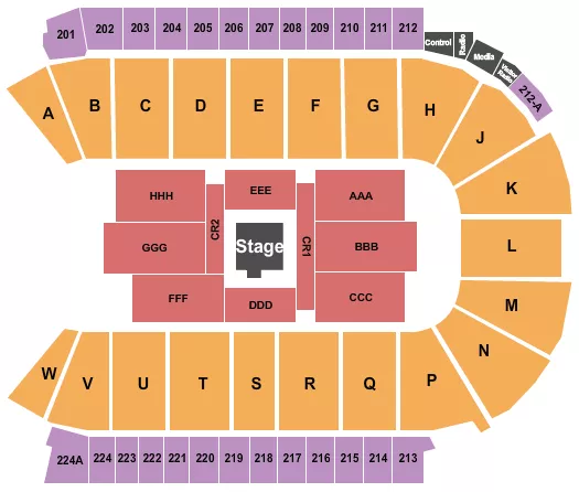 CENTER STAGE Seating Map Seating Chart