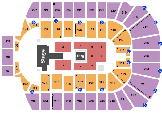 ALL ELITE WRESTLING Seating Map Seating Chart