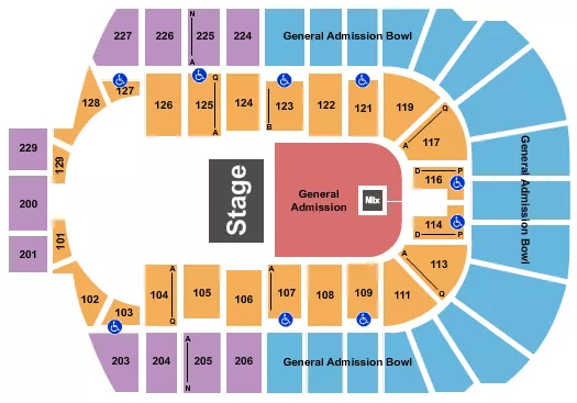 HALF HOUSE GA FLOOR UPPER GA Seating Map Seating Chart