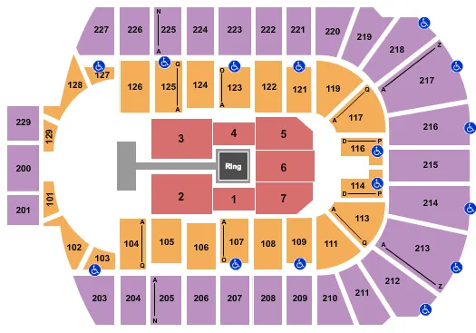 WWE 3 Seating Map Seating Chart